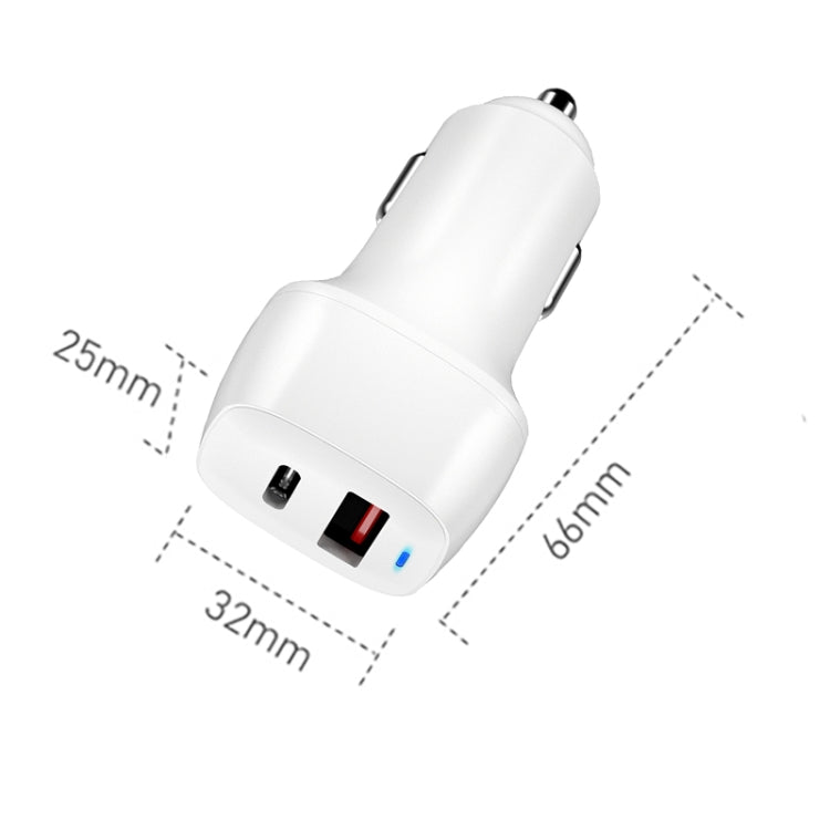 ACC-578 33W USB-C/Type-C+USB Fast Charge Car Charger(White) - Car Charger by PMC Jewellery | Online Shopping South Africa | PMC Jewellery