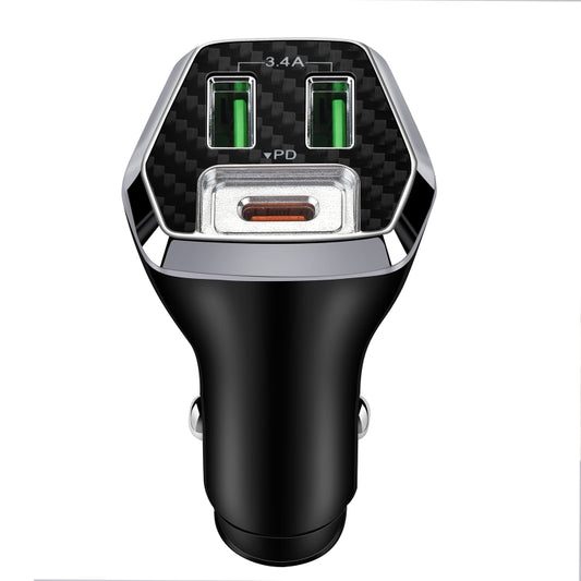 ACC-320PD 35W Dual USB+USB-C/Type-C Fast Charge Car Charger(Black) - Car Charger by PMC Jewellery | Online Shopping South Africa | PMC Jewellery