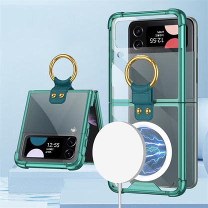 For Samsung Galaxy Z Flip4 GKK MagSafe Airbag Shockproof Phone Case with Ring Holder(Green) - Galaxy Z Flip4 5G Cases by GKK | Online Shopping South Africa | PMC Jewellery