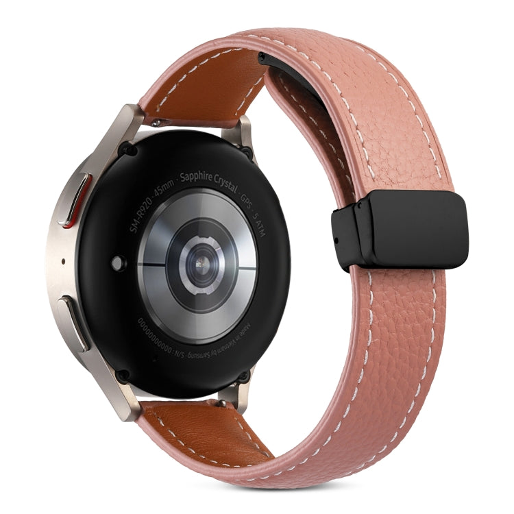 20mm Folding Buckle Genuine Leather Watch Band(Dark Pink) - free shipping - PMC TechLife - Order now!