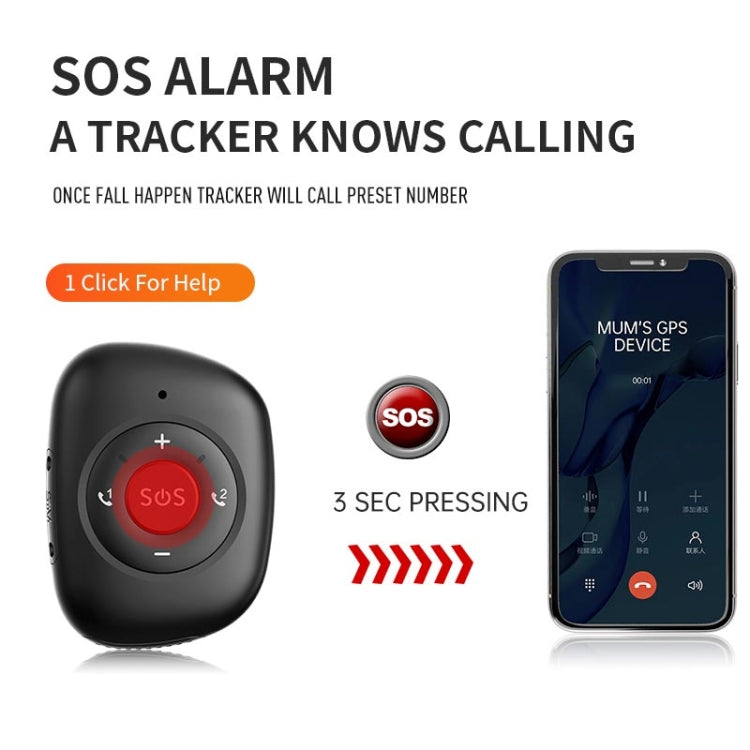 RF-V50 IP67 Waterproof 4G LTE 3G 2G GSM Elderly SOS Button Emergency Alarm GPS Tracker(Black) - Personal Tracker by PMC Jewellery | Online Shopping South Africa | PMC Jewellery