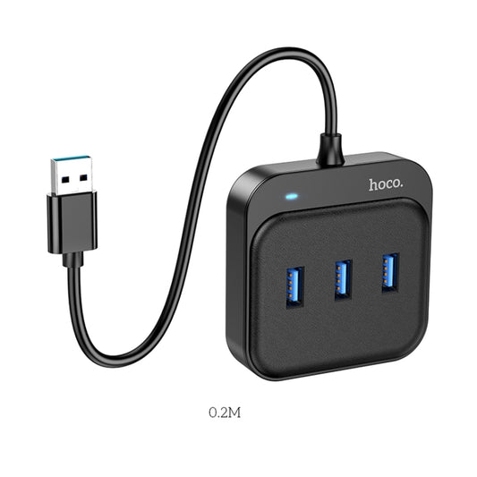 hoco HB31 Easy 4 in 1 USB to USB3.0x4 Converter, Cable Length:0.2m(Black) - USB HUB by hoco | Online Shopping South Africa | PMC Jewellery