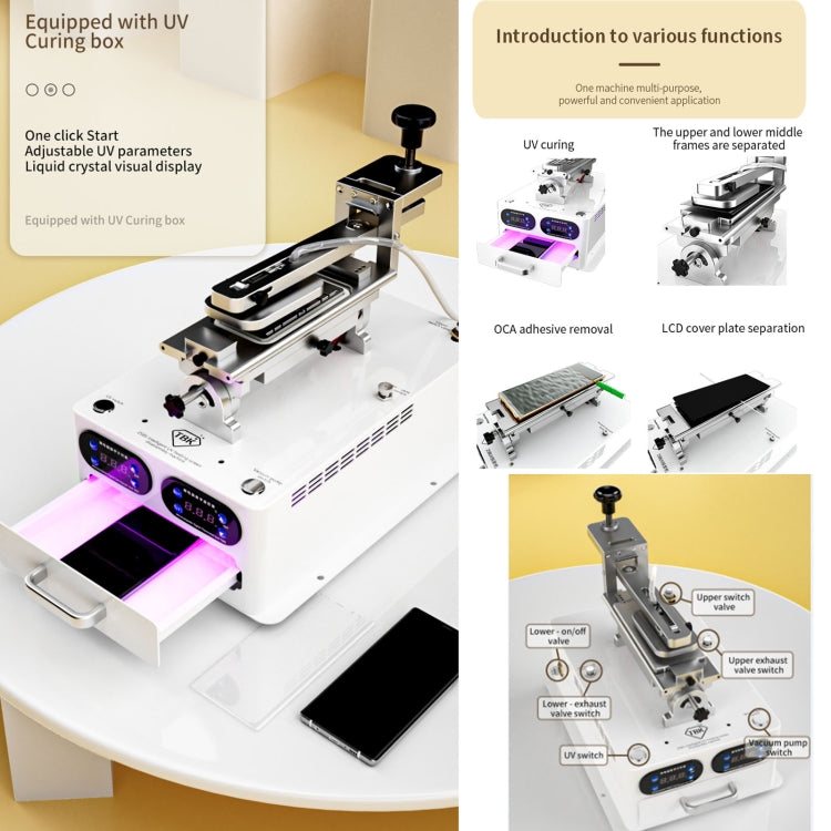 TBK 258S Intelligent Multi-function UV Cured Disassembly Machine, Plug:AU Plug - Separation Equipment by TBK | Online Shopping South Africa | PMC Jewellery