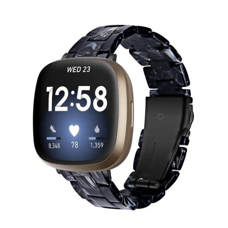 For Fitbit Versa 4 / Sense 2 Universal Resin Watch Band(Black Flower) - free shipping - PMC TechLife - Order now!