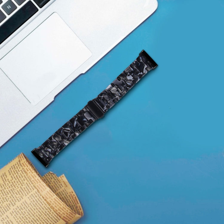 For Fitbit Versa 4 / Sense 2 Universal Resin Watch Band(Black Flower) - free shipping - PMC TechLife - Order now!
