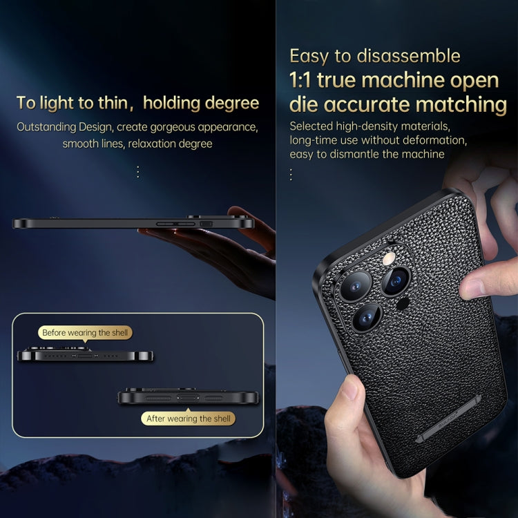 For iPhone 14 Pro Max SULADA Invisible Bracket Leather Back Cover Phone Case(Dark Green) - iPhone 14 Pro Max Cases by SULADA | Online Shopping South Africa | PMC TechLife | Buy Now Pay Later Mobicred