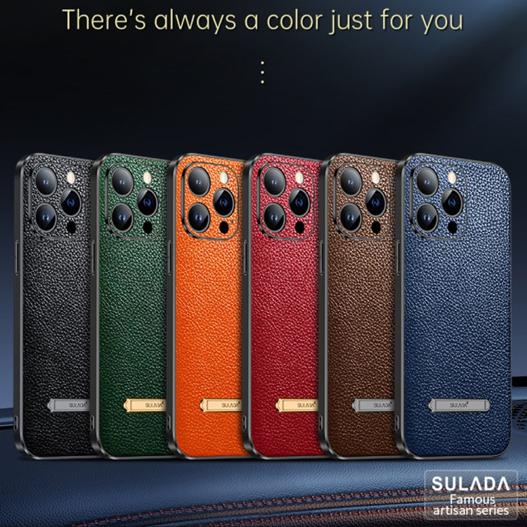 For iPhone 13 Pro Max SULADA Invisible Bracket Leather Back Cover Phone Case(Brown) - free shipping - PMC TechLife - Order now!