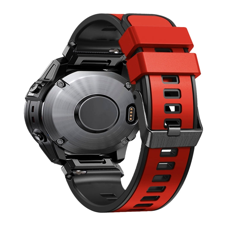 Compatible with Garmin Fenix 7 22mm Plain Weave Two-Color Quick Release Silicone Watch Band(Red) - free shipping - PMC TechLife - Order now!