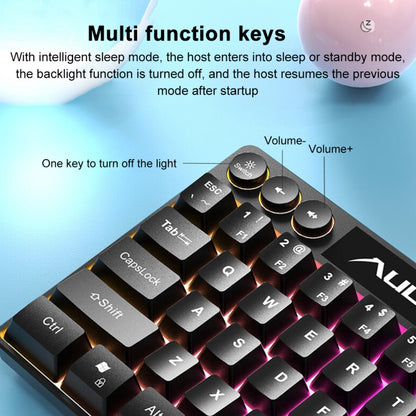 AULA F3061 Wired Mini RGB Backlit Mechanical Keyboard With Mechanical Feel(Black) - Wired Keyboard by AULA | Online Shopping South Africa | PMC Jewellery | Buy Now Pay Later Mobicred