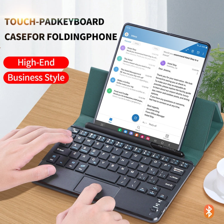 For Samsung Galaxy Z Fold3 GKK Magnetic Folding Bluetooth Keyboard Leather Case with Touchpad / Pen(Black) - Samsung Keyboard by GKK | Online Shopping South Africa | PMC Jewellery