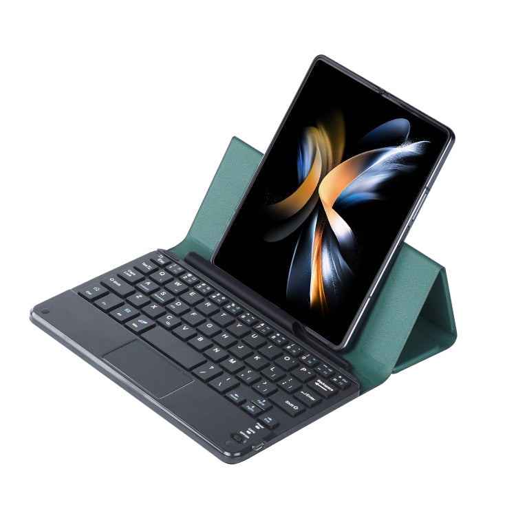 For Samsung Galaxy Z Fold4/Fold3 GKK Magnetic Folding Bluetooth Keyboard Leather Case with Touchpad(Dark Green) - Samsung Keyboard by GKK | Online Shopping South Africa | PMC Jewellery