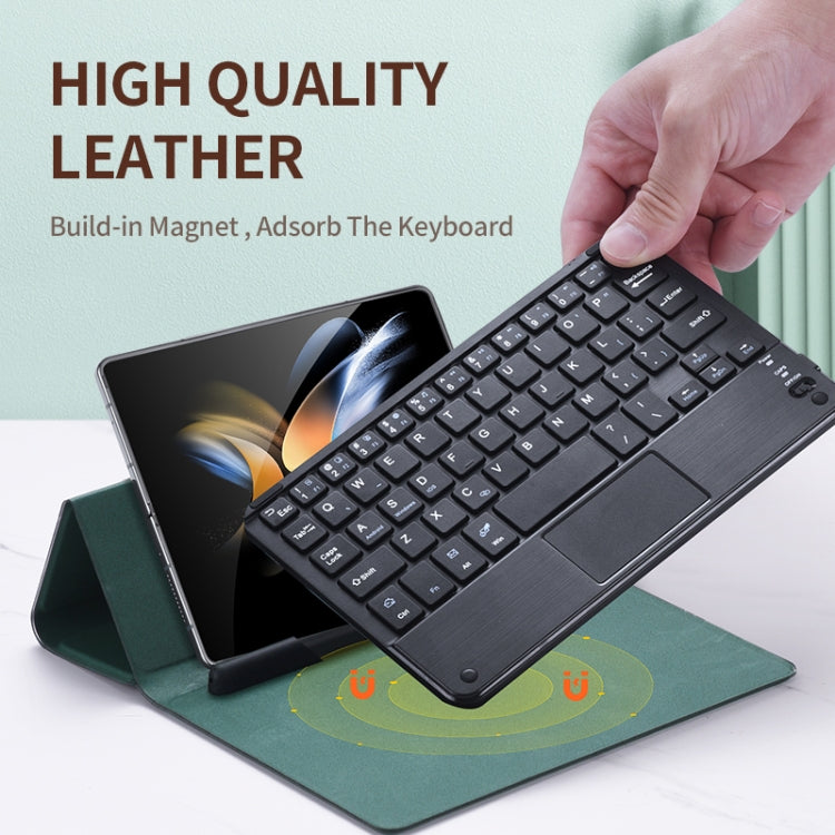 For Samsung Galaxy Z Fold4/Fold3 GKK Magnetic Folding Bluetooth Keyboard Leather Case with Touchpad(Dark Green) - Samsung Keyboard by GKK | Online Shopping South Africa | PMC Jewellery