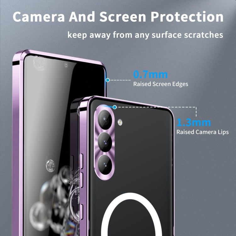 For Samsung Galaxy S23+ 5G MagSafe Magnetic Frosted Metal Phone Case(Purple) - Galaxy S23+ 5G Cases by PMC Jewellery | Online Shopping South Africa | PMC Jewellery