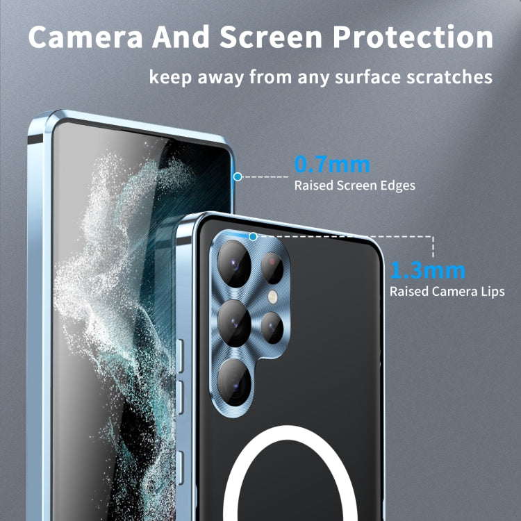 For Samsung Galaxy S23 Ultra 5G MagSafe Magnetic Frosted Metal Phone Case(Blue) - Galaxy S23 Ultra 5G Cases by PMC Jewellery | Online Shopping South Africa | PMC Jewellery