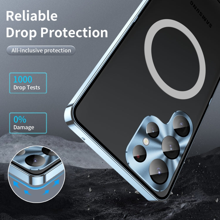 For Samsung Galaxy S23 Ultra 5G MagSafe Magnetic Frosted Metal Phone Case(Blue) - Galaxy S23 Ultra 5G Cases by PMC Jewellery | Online Shopping South Africa | PMC Jewellery