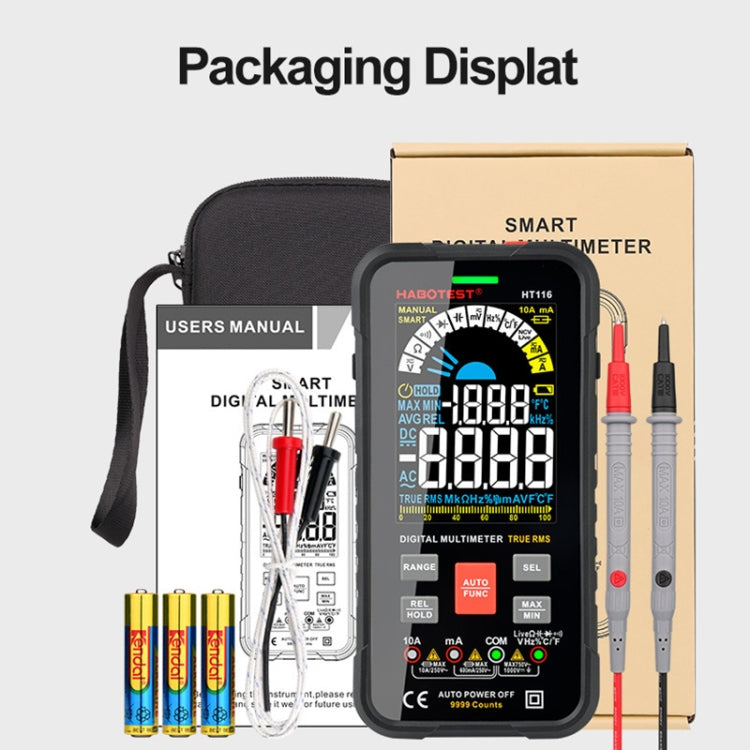 HABOTEST HT116 Large Screen Smart Automatic Digital Multimeter - free shipping - PMC TechLife - Order now!