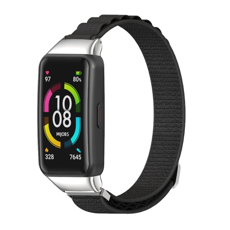 For Huawei Band 7 / 7 NFC MIJOBS Nylon Breathable Watch Band(Black Silver) - free shipping - PMC TechLife - Order now!