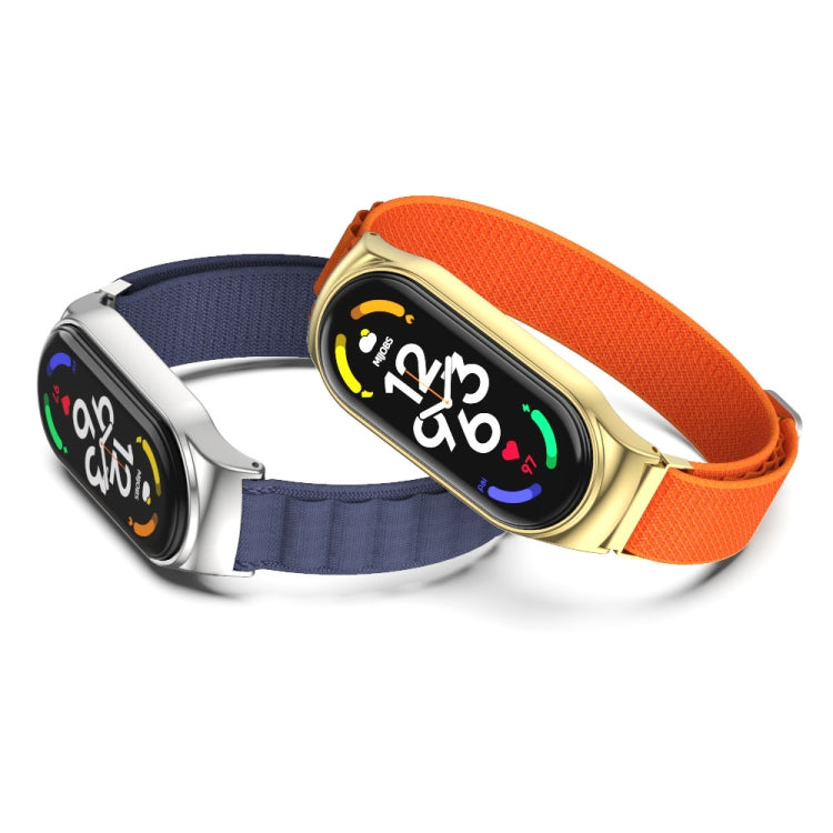For Xiaomi Mi Band 7 / 7 NFC MIJOBS PLUS Nylon Breathable Watch Band(Grey Silver) - Watch Bands by MIJOBS | Online Shopping South Africa | PMC TechLife | Buy Now Pay Later Mobicred