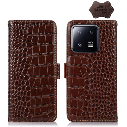 For Xiaomi 13 Pro Crocodile Top Layer Cowhide Leather Phone Case(Brown) - 13 Pro Cases by PMC Jewellery | Online Shopping South Africa | PMC Jewellery