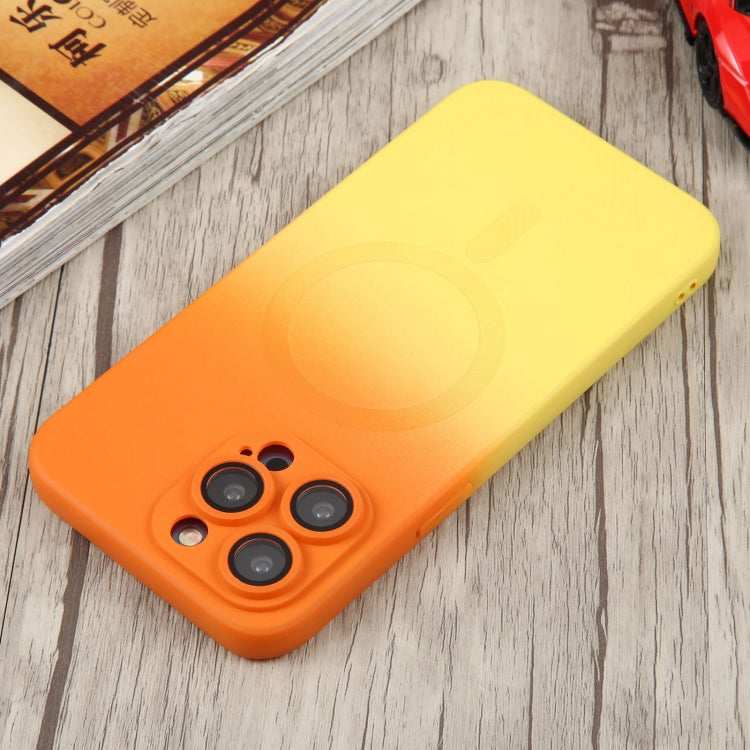 For iPhone 14 Pro Max Liquid TPU Silicone Gradient MagSafe Phone Case(Orange Yellow) - iPhone 14 Pro Max Cases by PMC Jewellery | Online Shopping South Africa | PMC Jewellery