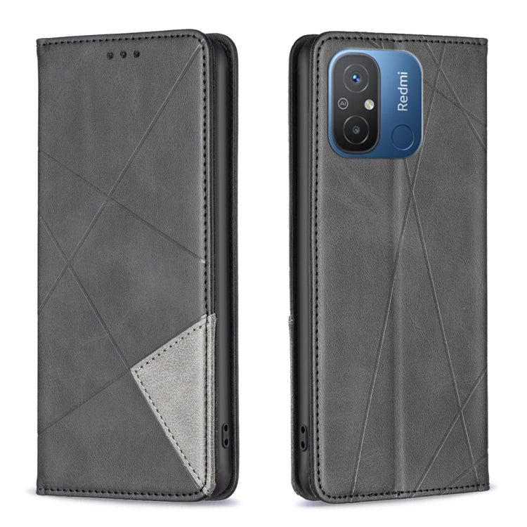 For Xiaomi Redmi 12C Prismatic Invisible Magnetic Leather Phone Case(Black) - free shipping - PMC TechLife - Order now!
