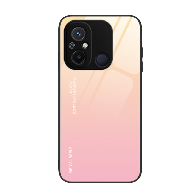 For Xiaomi Redmi 12C Gradient Color Glass Phone Case(Yellow Pink) - free shipping - PMC TechLife - Order now!