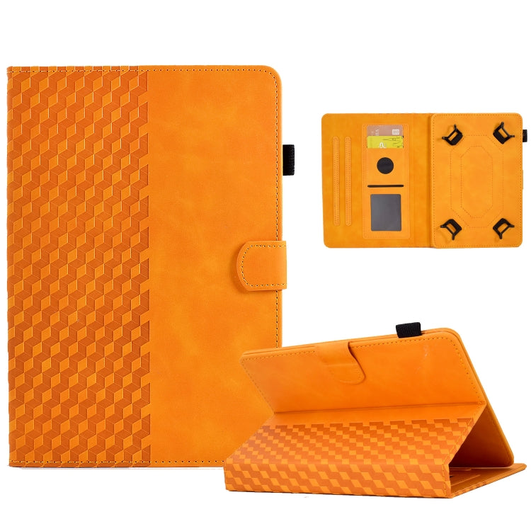 For 8.0 inch Universal Tablet Rhombus Embossed Leather Case(Khaki) - free shipping - PMC TechLife - Order now!