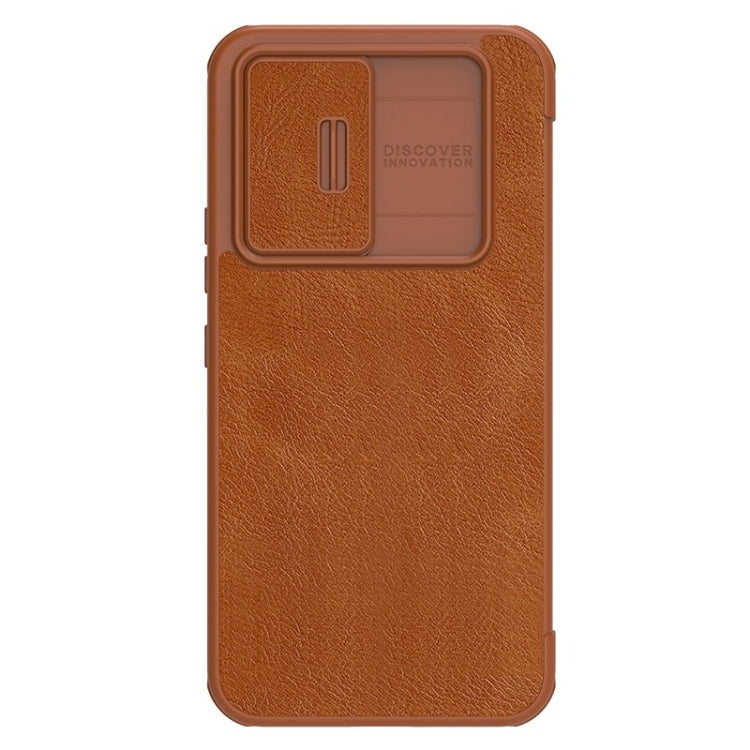 For Samsung Galaxy A54 5G NILLKIN QIN Series Pro Sliding Camera Cover Design Leather Phone Case(Brown) - Galaxy Phone Cases by NILLKIN | Online Shopping South Africa | PMC Jewellery