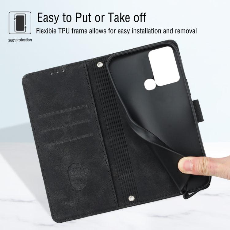 For Infinix Smart 6 Plus X6823 Skin-feel Embossed Leather Phone Case(Black) - free shipping - PMC TechLife - Order now!