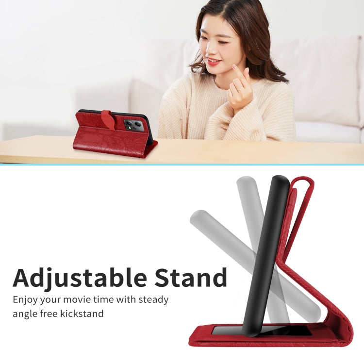 For Xiaomi Poco X5 Life Tree Embossing Pattern Leather Phone Case(Red) - free shipping - PMC TechLife - Order now!