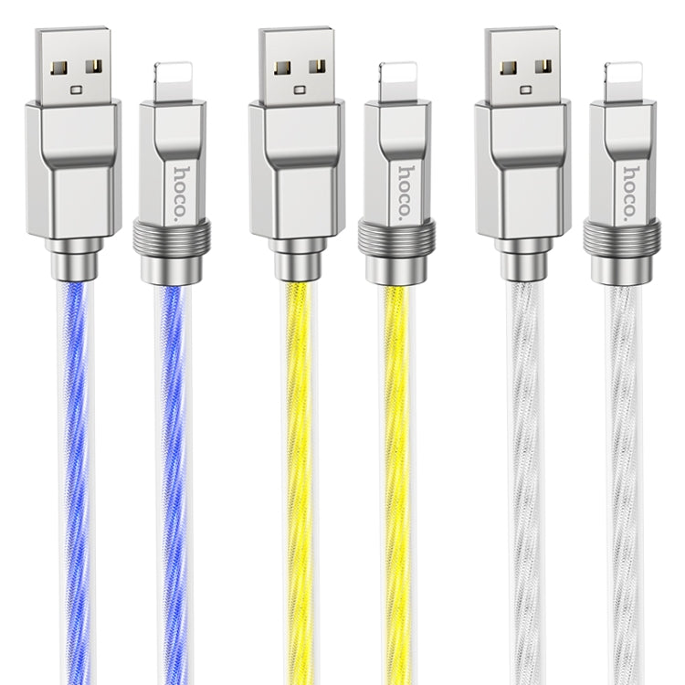 hoco U113 2.4A USB to 8 Pin Silicone Data Cable, Length: 1m(Blue) - Normal Style Cable by hoco | Online Shopping South Africa | PMC Jewellery
