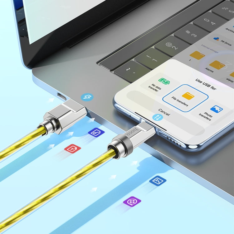 hoco U113 100W USB to USB-C/Type-C Silicone Fast Charging Data Cable, Length: 1m(Gold) - USB-C & Type-C Cable by hoco | Online Shopping South Africa | PMC Jewellery