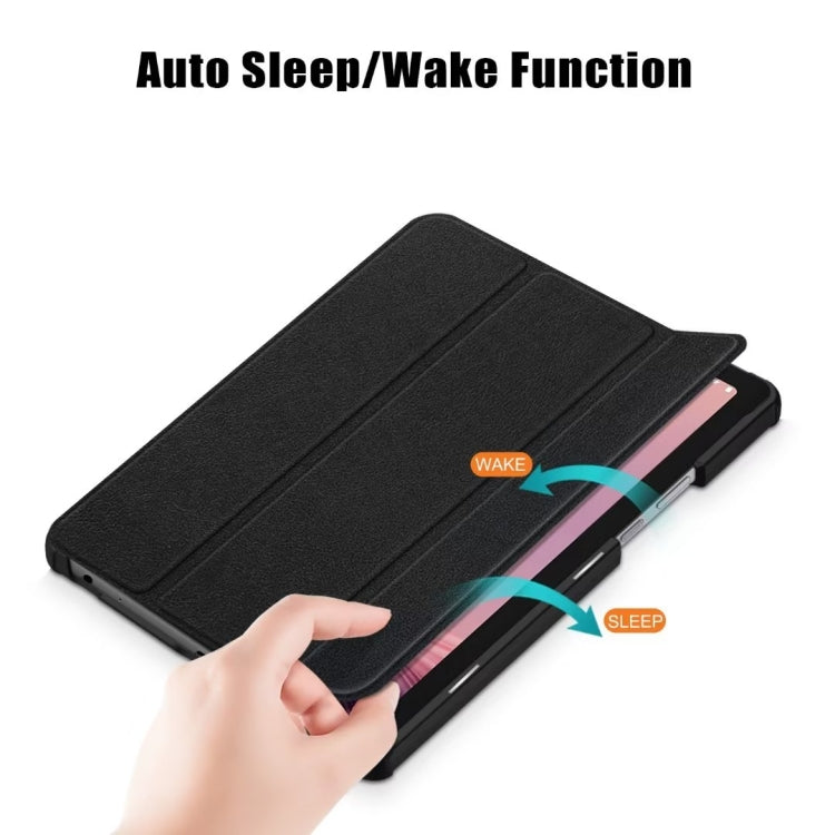 For Lenovo Tab M9 TB-310FU 3-folding Leather Smart Tablet Case(Black) - free shipping - PMC TechLife - Order now!