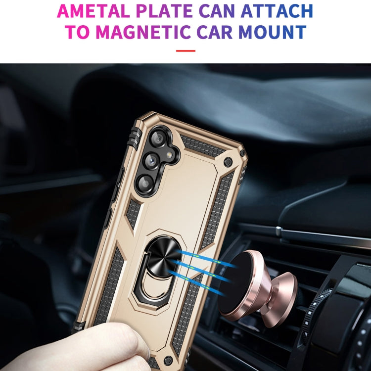 For Samsung Galaxy A34 Shockproof TPU + PC Phone Case with Holder(Gold) - free shipping - PMC TechLife - Order now!