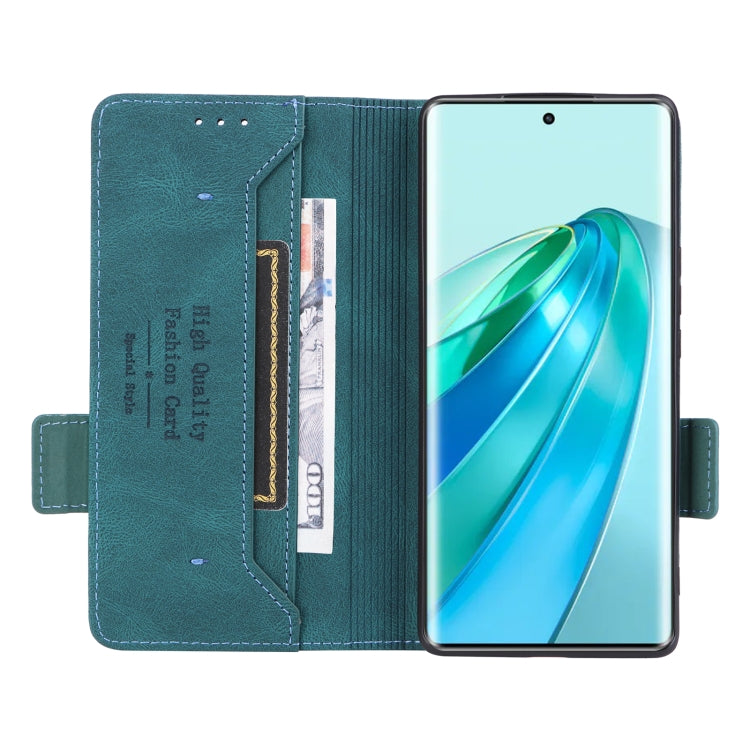 For Honor X9a 5G / Magic5 Lite Magnetic Clasp Flip Leather Phone Case(Green) - Honor Cases by PMC Jewellery | Online Shopping South Africa | PMC Jewellery