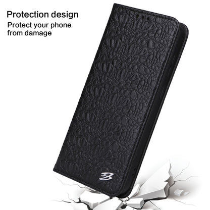 For Samsung Galaxy S23 5G Fierre Shann Crocodile Texture Magnetic Genuine Leather Phone Case(Black) - Galaxy S23 5G Cases by FIERRE SHANN | Online Shopping South Africa | PMC Jewellery | Buy Now Pay Later Mobicred