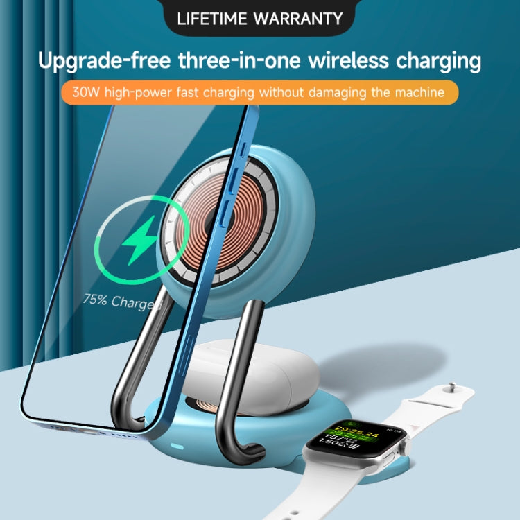 N21 15W 3 in 1 Transparent Magnetic Wireless Charger(White) - free shipping - PMC TechLife - Order now!