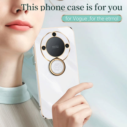 For Honor X9a 5G XINLI Straight Edge 6D Electroplate TPU Phone Case with Ring Holder(Celestial Blue) - Honor Cases by XINLI | Online Shopping South Africa | PMC Jewellery