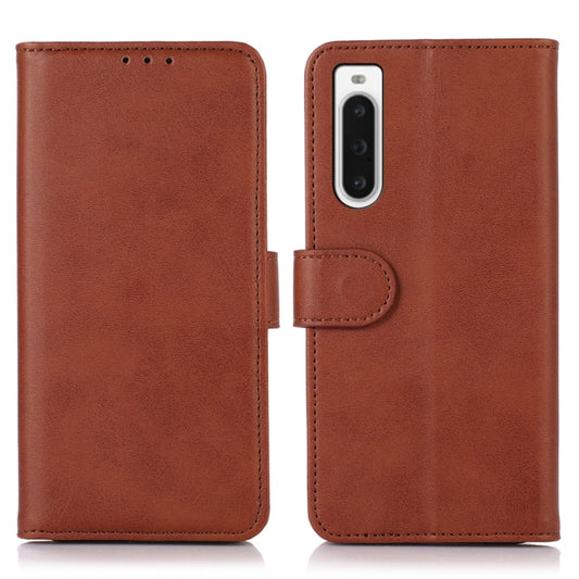 For Sony Xperia 10 V Cow Texture Leather Phone Case(Brown) - Sony Cases by PMC Jewellery | Online Shopping South Africa | PMC Jewellery