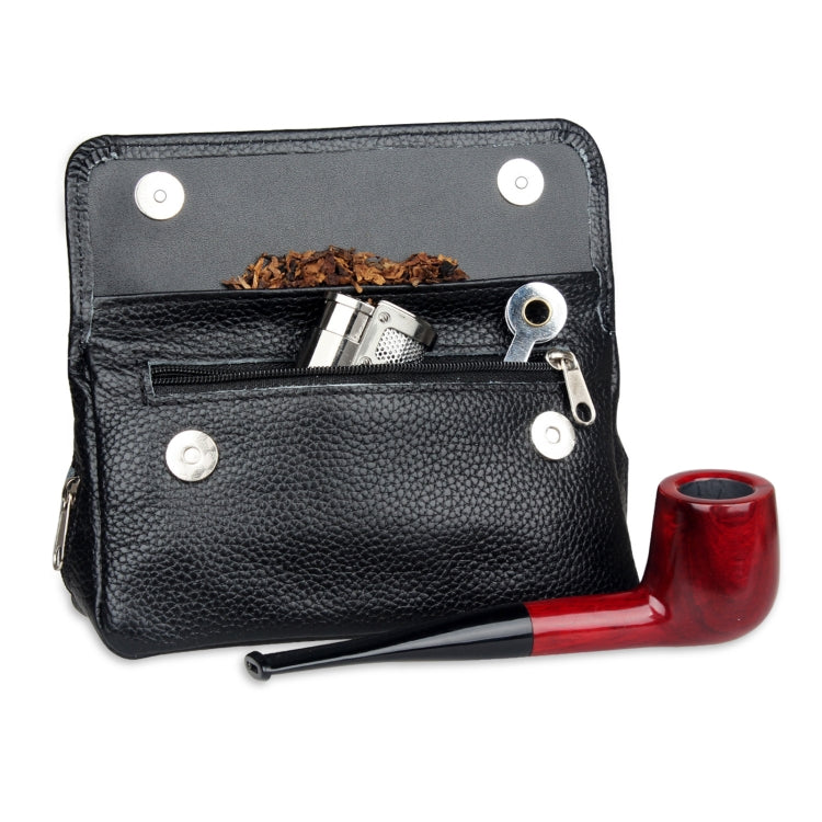FIREDOG CL07 Portable Handcrafted Cowhide Double Pipe Bag(Black) - Cigarette Box & Ashtrays by FIREDOG | Online Shopping South Africa | PMC TechLife | Buy Now Pay Later Mobicred