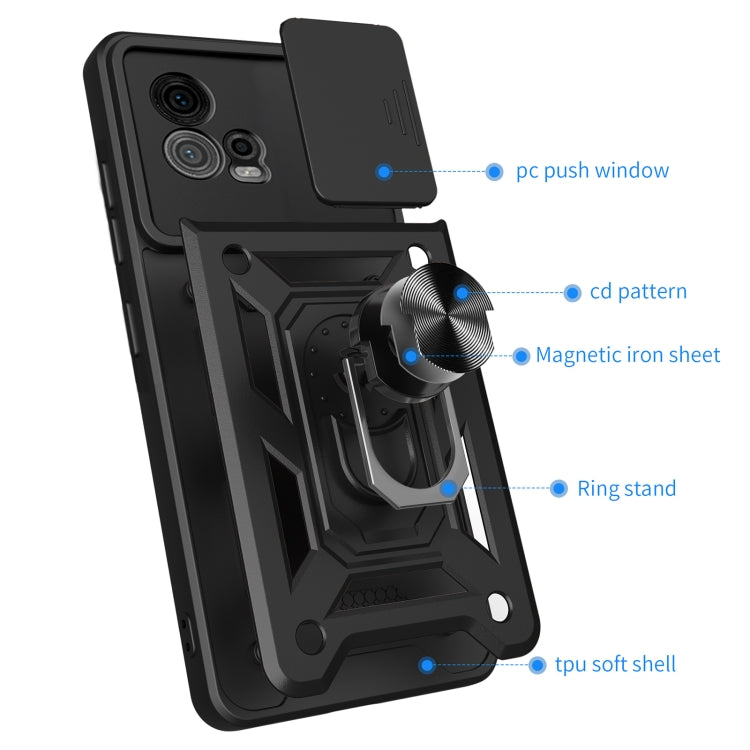 For Motorola Moto G72 Sliding Camera Cover Design TPU+PC Phone Case(Silver) - Motorola Cases by PMC Jewellery | Online Shopping South Africa | PMC Jewellery