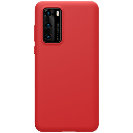 For Huawei P40 NILLKIN Feeling Series Shockproof Liquid Silicone Protective Case(Red) - Huawei Cases by NILLKIN | Online Shopping South Africa | PMC Jewellery