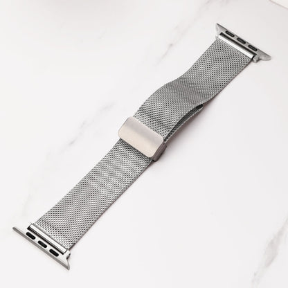 Milan Fold Buckle Metal Watch Band For Apple Watch Series 8&7 41mm / SE 2&6&SE&5&4 40mm / 3&2&1 38mm (Gold Blue) - Watch Bands by PMC Jewellery | Online Shopping South Africa | PMC Jewellery