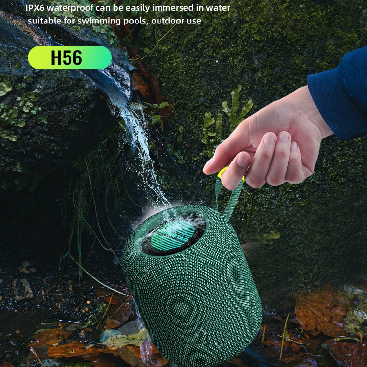 HOPESTAR H56 IPX6 Waterproof 10W TWS Subwoofer Light Bluetooth Speaker(Green) - Waterproof Speaker by HOPESTAR | Online Shopping South Africa | PMC Jewellery | Buy Now Pay Later Mobicred