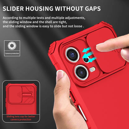 For Xiaomi Redmi Note 12 5G / Poco X5 Stereoscopic Holder Sliding Camshield Phone Case(Red) - Note 12 Cases by PMC Jewellery | Online Shopping South Africa | PMC Jewellery