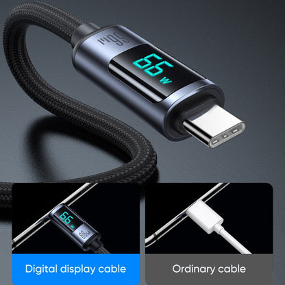 JOYROOM S-AC066A16 6A USB to USB-C / Type-C Digital Display Fast Charging Data Cable, Length:1.2m(Black) - USB-C & Type-C Cable by JOYROOM | Online Shopping South Africa | PMC Jewellery