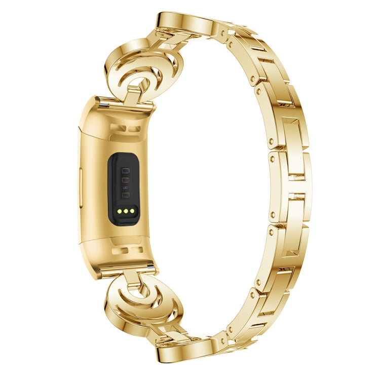 For Fitbit Charge 2 Sun Moon Star Diamond Metal Watch Band(Gold) -  by PMC TechLife | Online Shopping South Africa | PMC TechLife