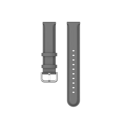 For Amazfit GTR Mini Round Tail Genuine Leather Watch Band(Gray) -  by PMC Jewellery | Online Shopping South Africa | PMC Jewellery