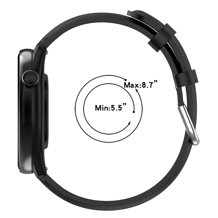 For Amazfit GTR Mini Round Tail Genuine Leather Watch Band(Navy Blue) -  by PMC TechLife | Online Shopping South Africa | PMC TechLife