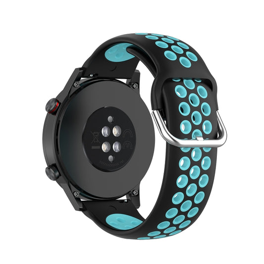 For Honor Watch GS 3i 22mm Sports Two-tone Silicone Watch Band(Black Blue) -  by PMC Jewellery | Online Shopping South Africa | PMC Jewellery